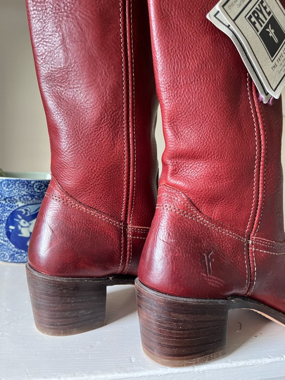 Frye Burgundy 14L Campus Leather Boots - Picture 4 of 12